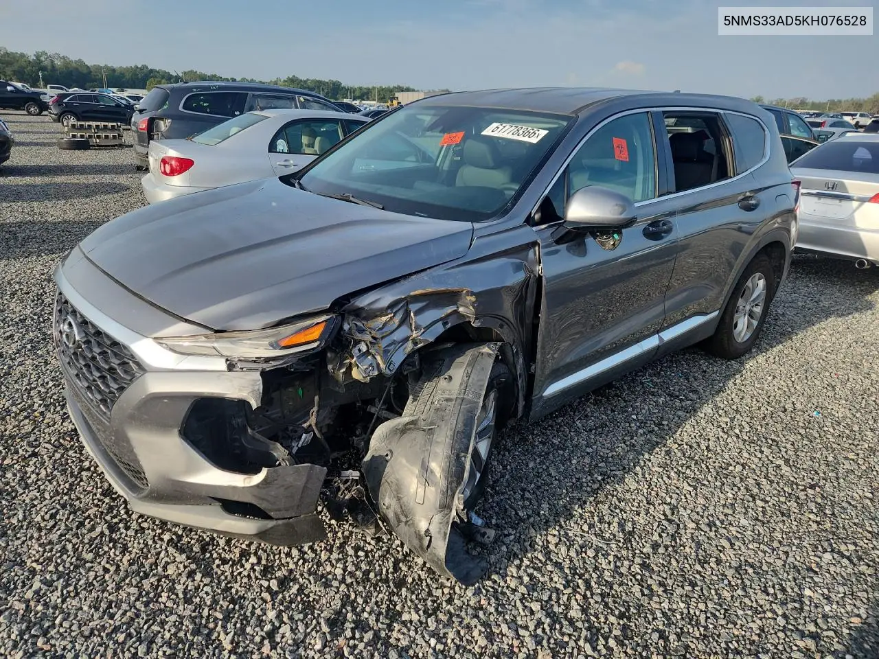 2019 Hyundai Santa Fe Sel 2.4L VIN: 5NMS33AD5KH076528 Lot: 61778366