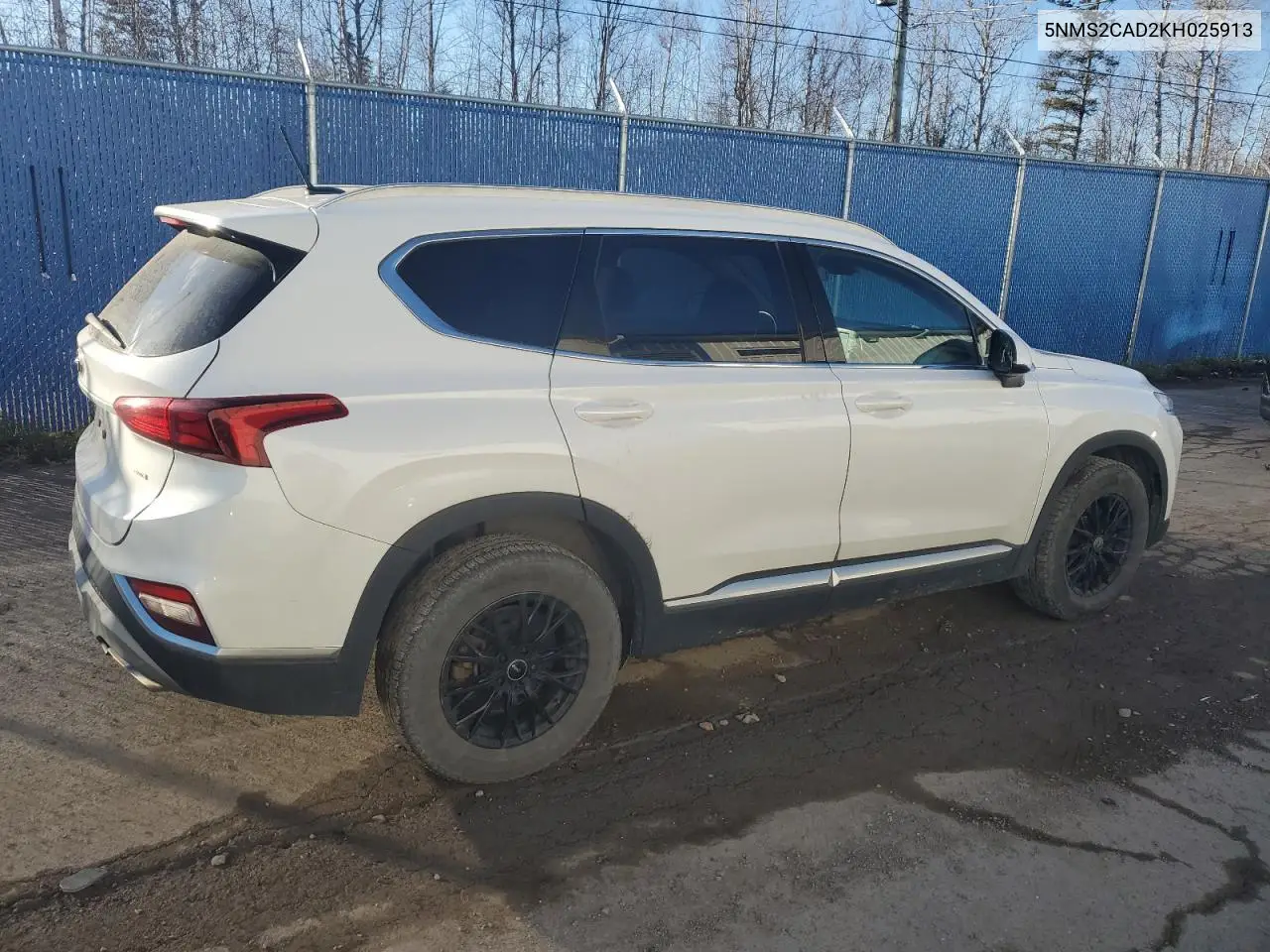 5NMS2CAD2KH025913 2019 Hyundai Santa Fe Se