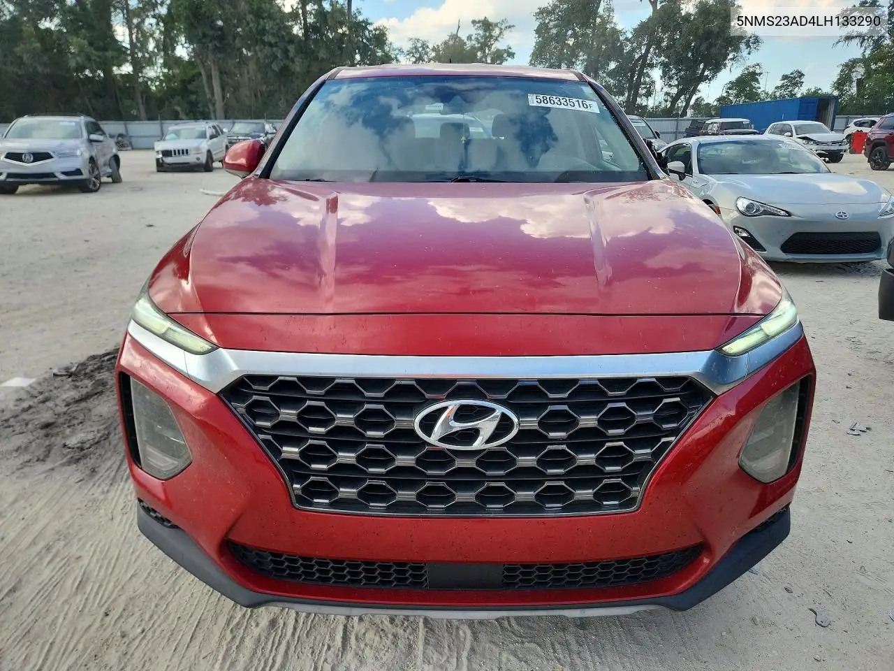 2020 Hyundai Santa Fe Se VIN: 5NMS23AD4LH133290 Lot: 58633516