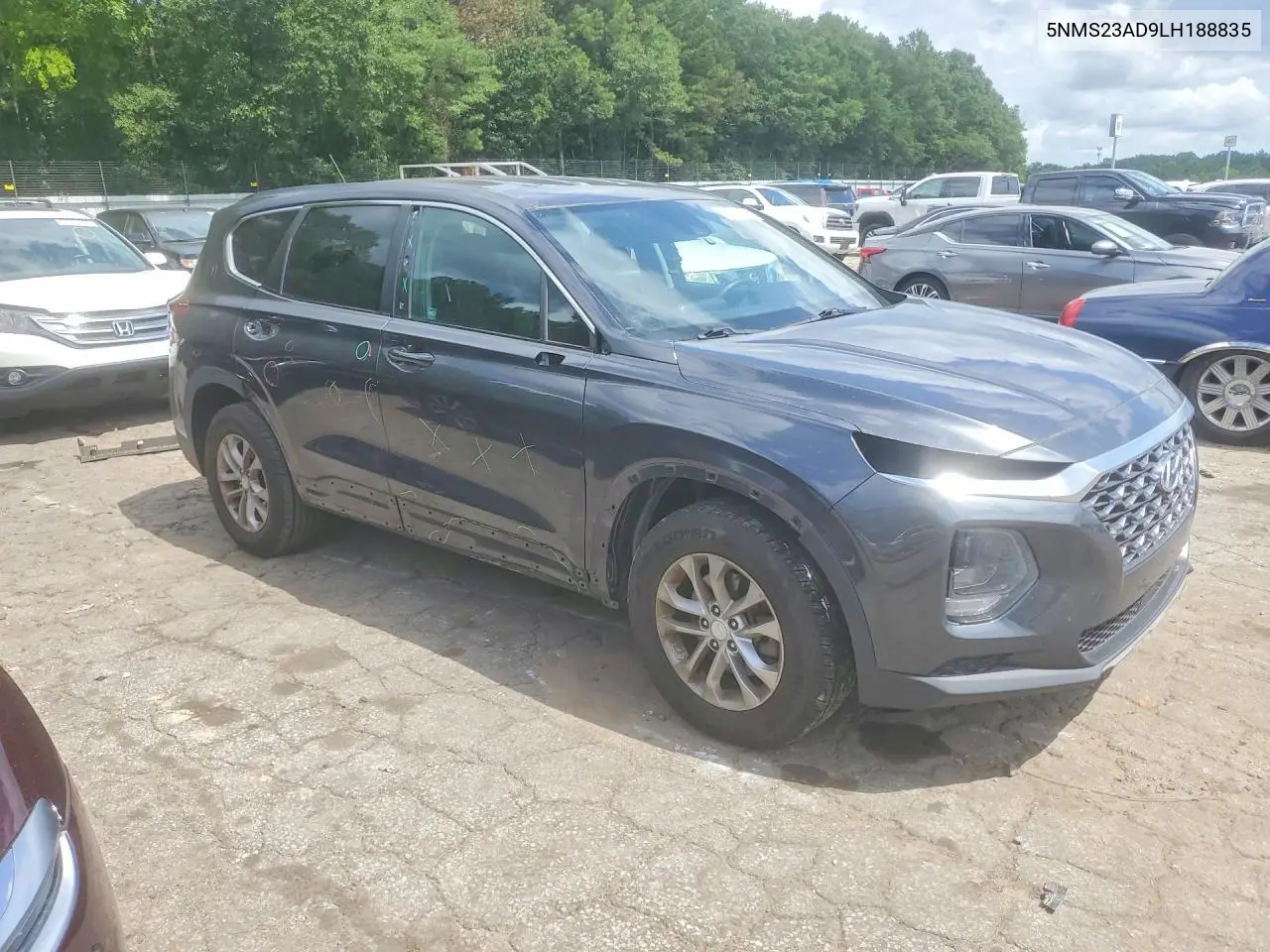 2020 Hyundai Santa Fe Se VIN: 5NMS23AD9LH188835 Lot: 61322636