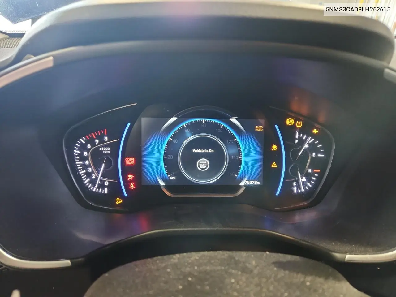 5NMS3CAD8LH262615 2020 Hyundai Santa Fe Sel