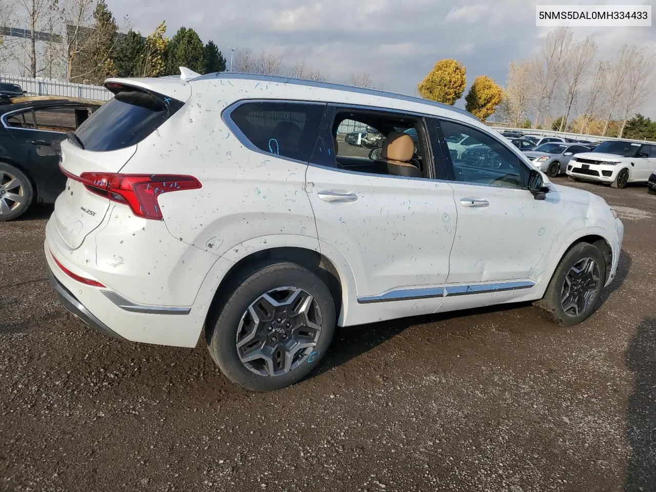 5NMS5DAL0MH334433 2021 Hyundai Santa Fe Calligraphy