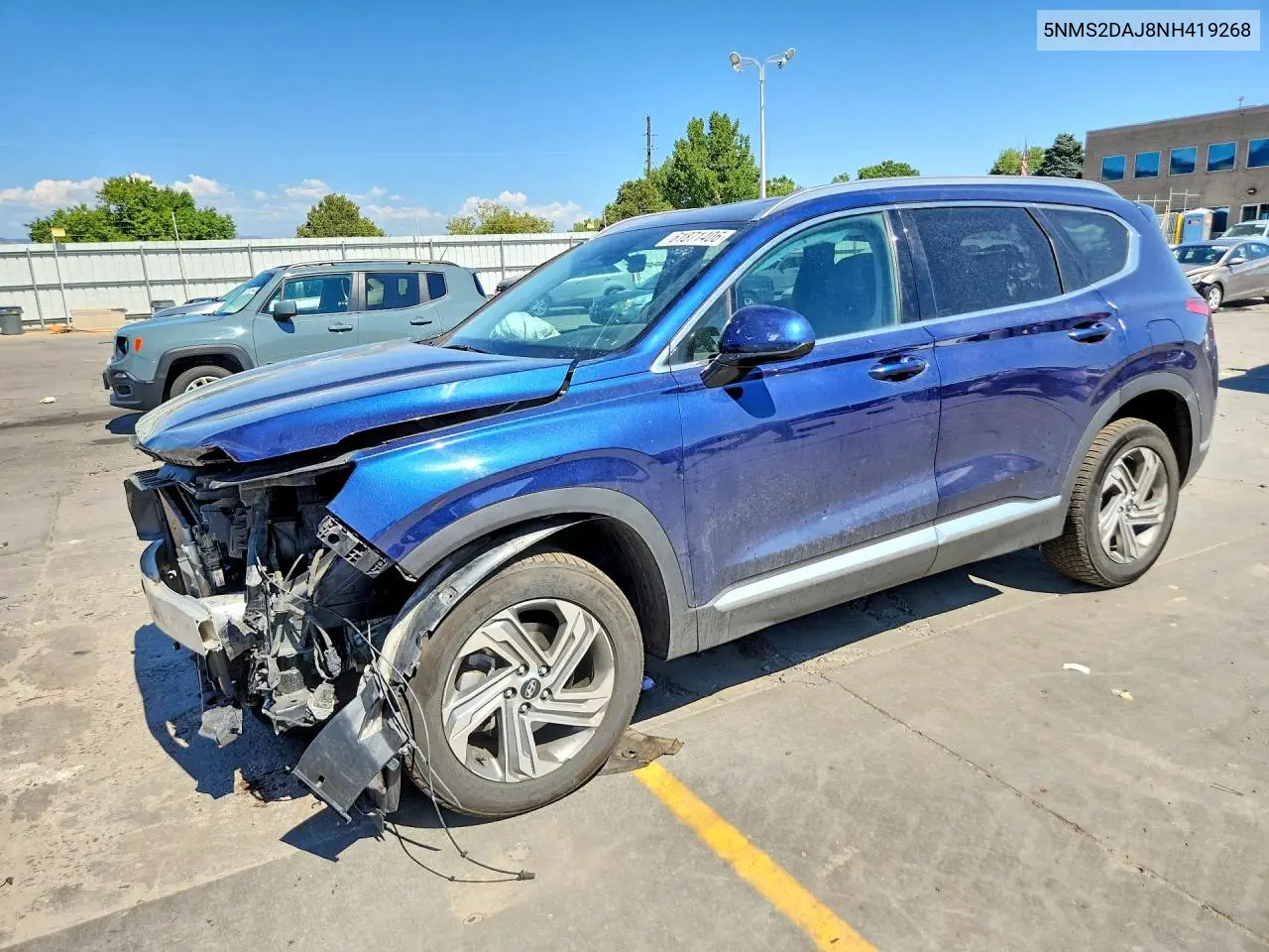 2022 Hyundai Santa Fe Sel VIN: 5NMS2DAJ8NH419268 Lot: 61871406
