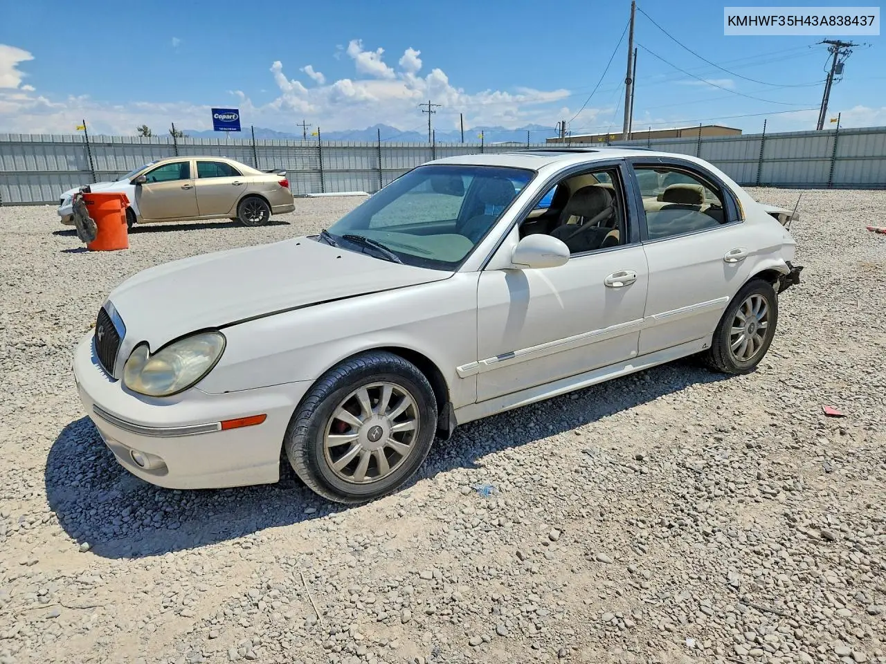 2003 Hyundai Sonata Gls VIN: KMHWF35H43A838437 Lot: 61746246