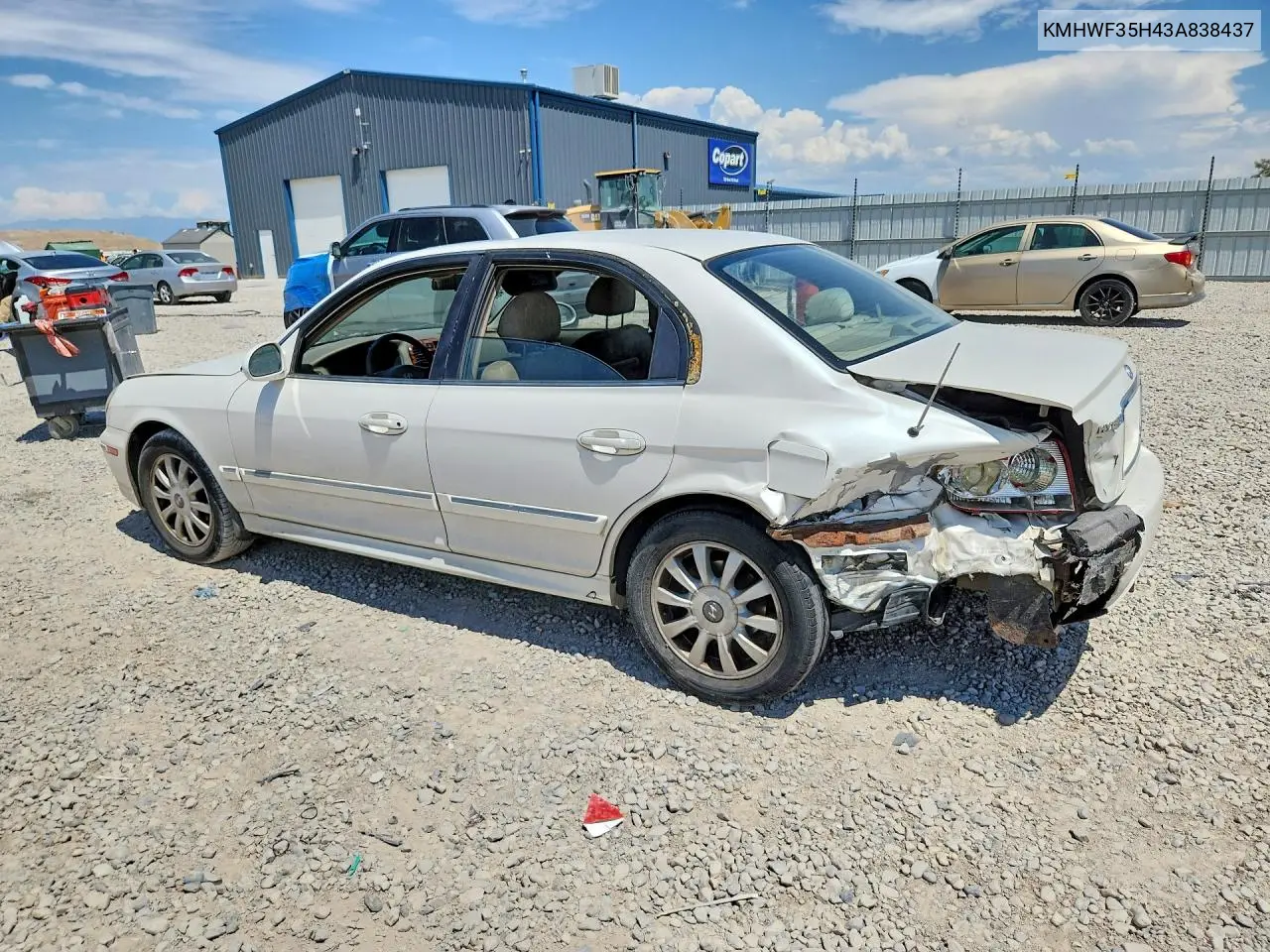 2003 Hyundai Sonata Gls VIN: KMHWF35H43A838437 Lot: 61746246