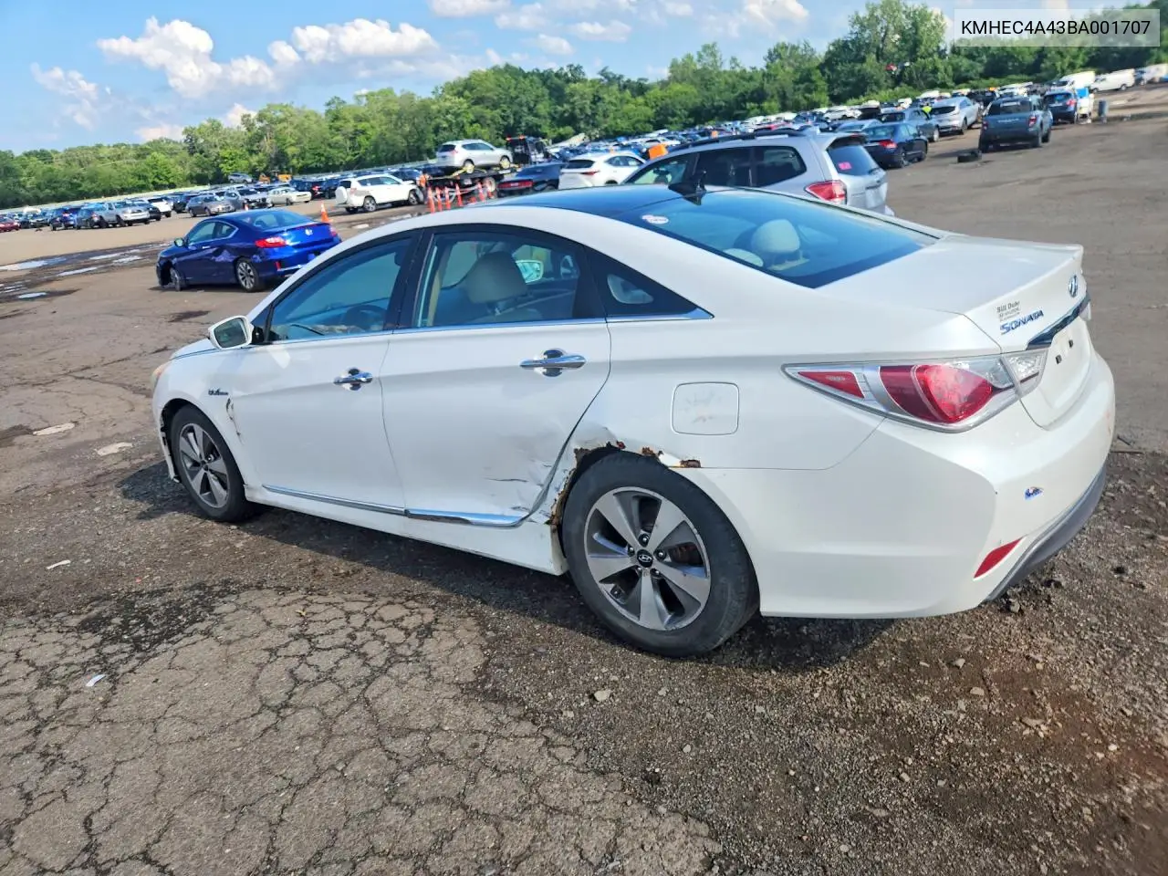 2011 Hyundai Sonata Hybrid VIN: KMHEC4A43BA001707 Lot: 61729626