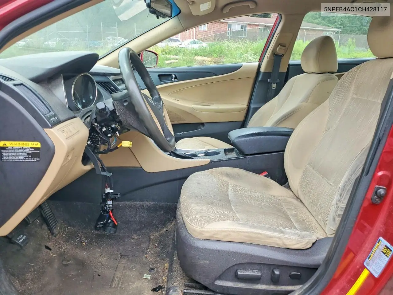 2012 Hyundai Sonata Gls VIN: 5NPEB4AC1CH428117 Lot: 59652926