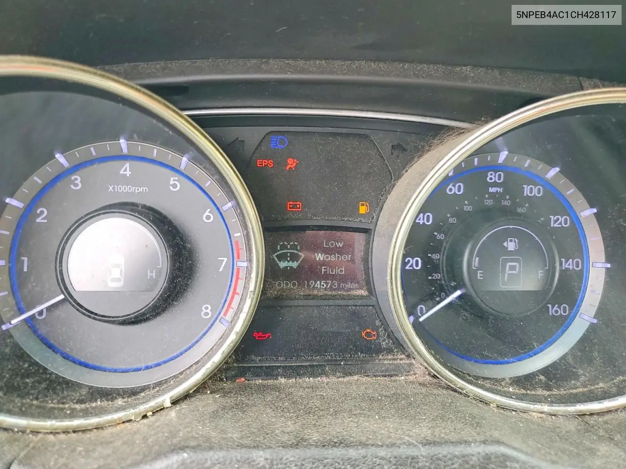 2012 Hyundai Sonata Gls VIN: 5NPEB4AC1CH428117 Lot: 59652926
