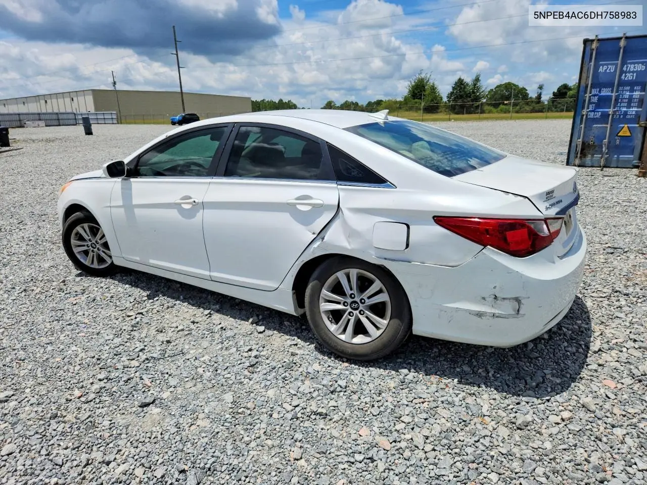 2013 Hyundai Sonata Gls VIN: 5NPEB4AC6DH758983 Lot: 60959676