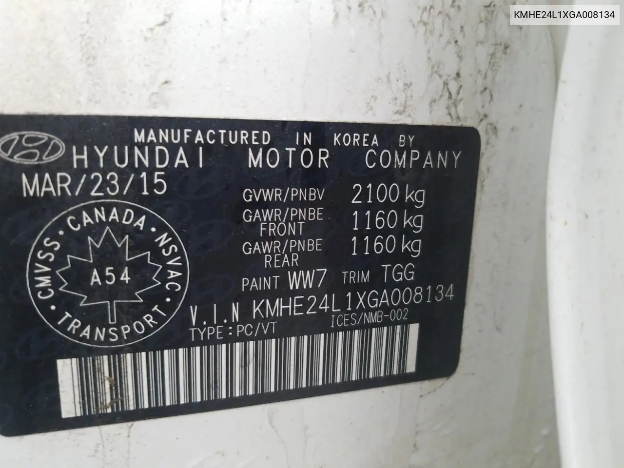 KMHE24L1XGA008134 2016 Hyundai Sonata