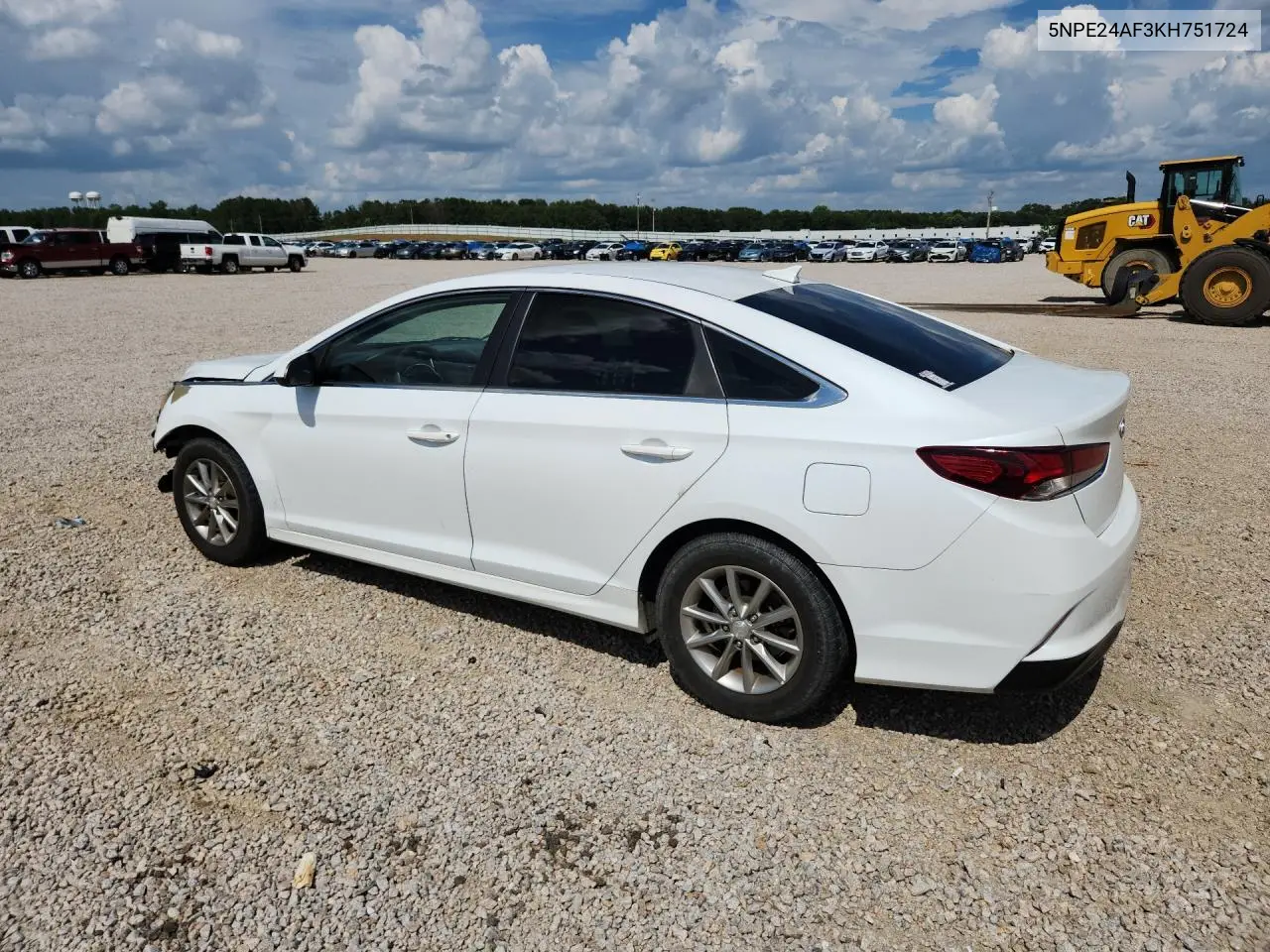 2019 Hyundai Sonata Se VIN: 5NPE24AF3KH751724 Lot: 61438286