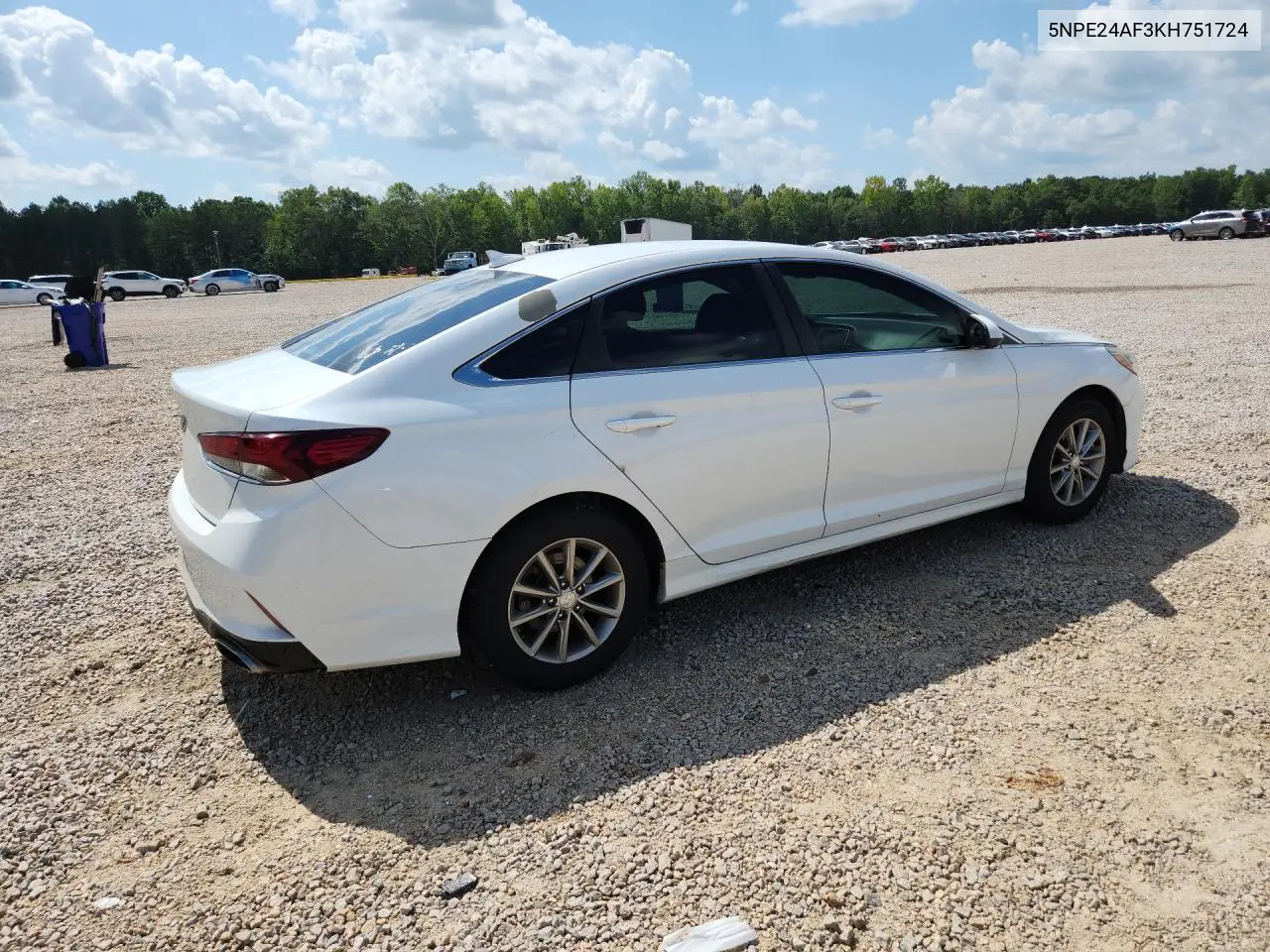 2019 Hyundai Sonata Se VIN: 5NPE24AF3KH751724 Lot: 61438286