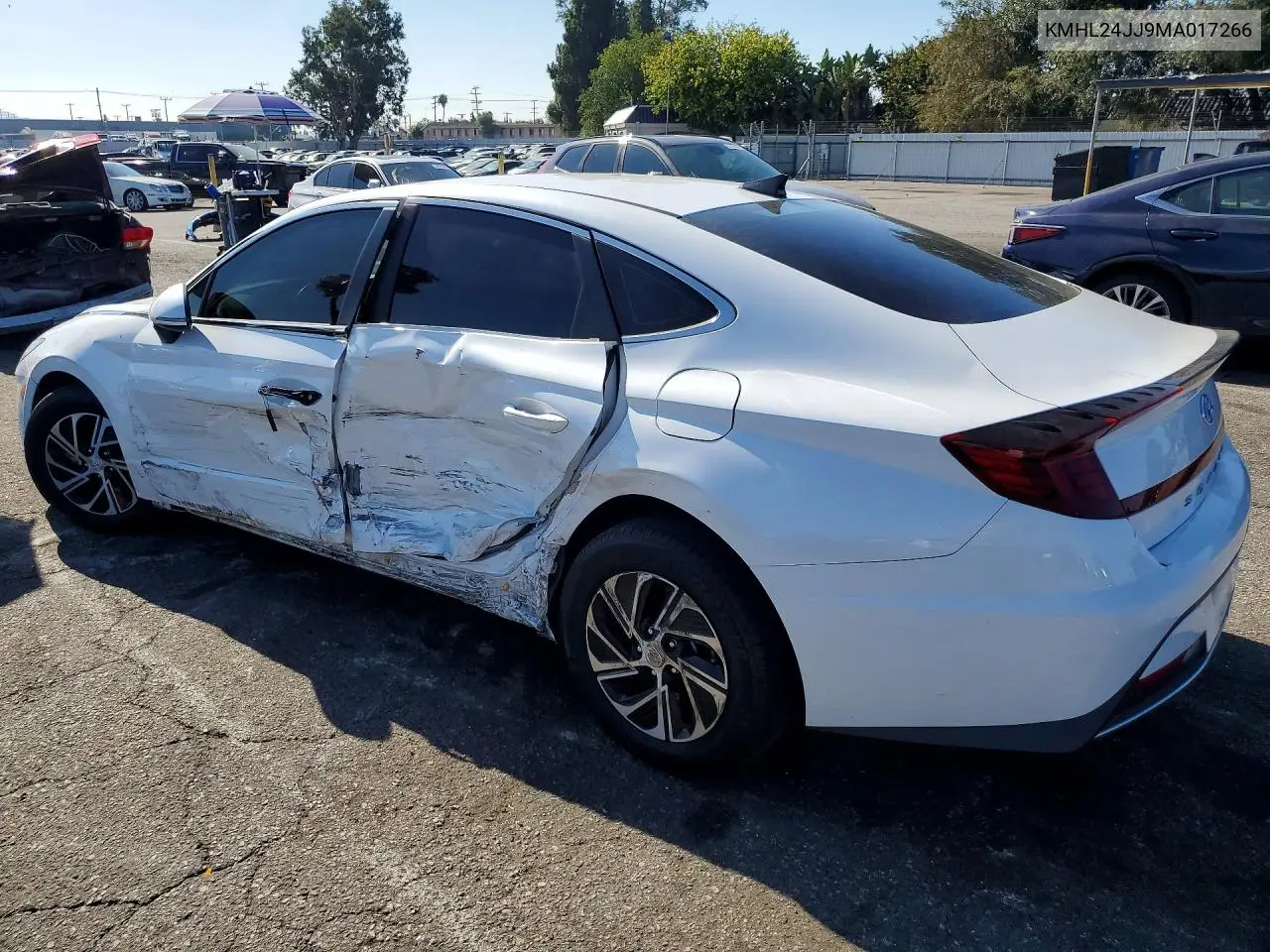 KMHL24JJ9MA017266 2021 Hyundai Sonata Hybrid Blue
