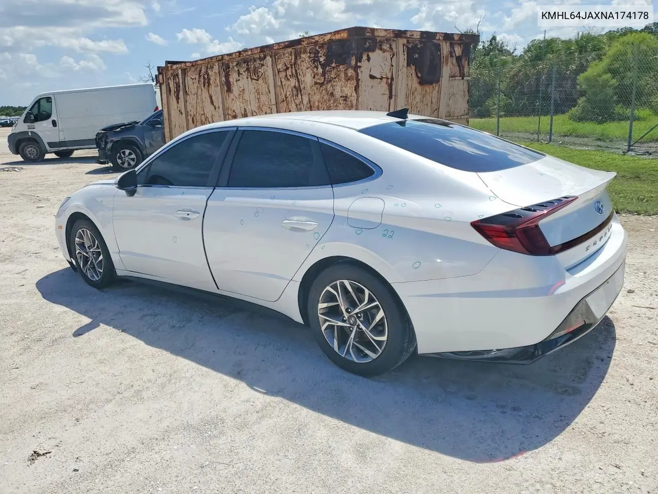 2022 Hyundai Sonata Sel VIN: KMHL64JAXNA174178 Lot: 61802396