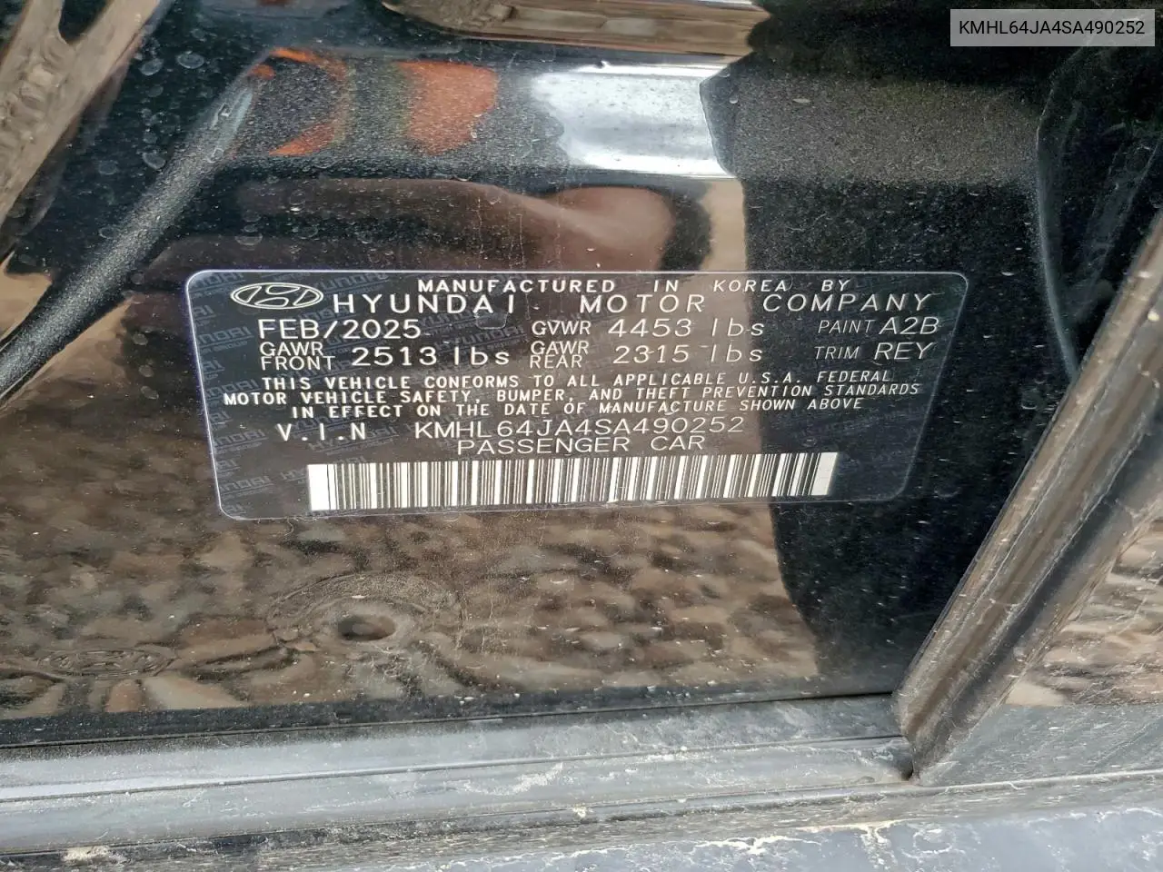 KMHL64JA4SA490252 2025 Hyundai Sonata Sel