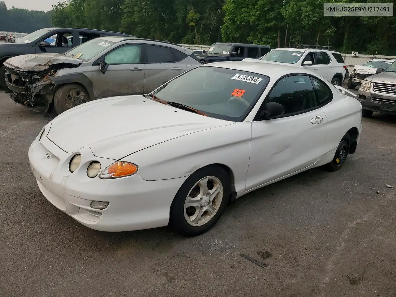 2000 Hyundai Tiburon Base VIN: KMHJG25F9YU217491 Lot: 61333366
