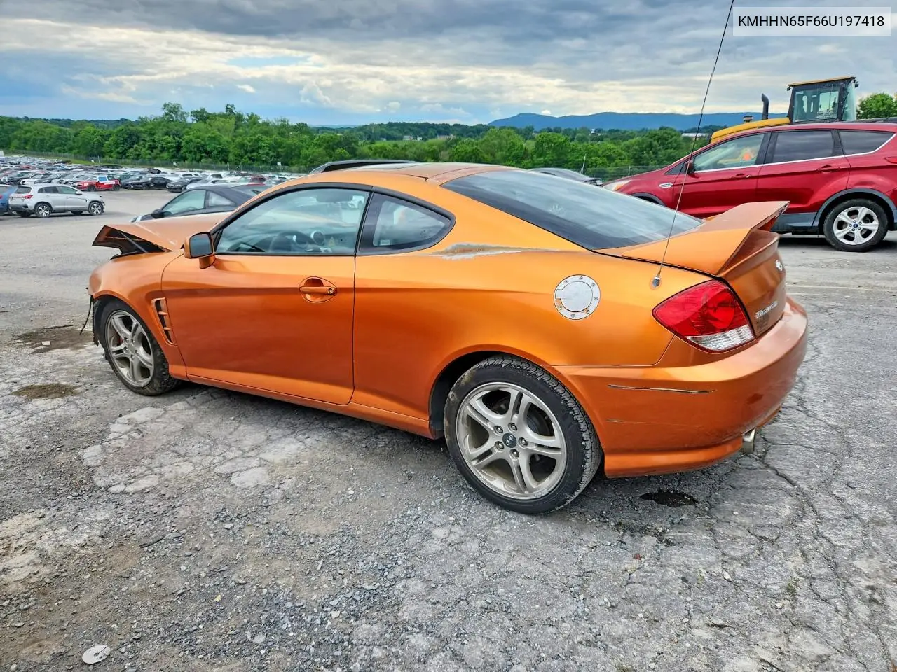 2006 Hyundai Tiburon Gt VIN: KMHHN65F66U197418 Lot: 57496436