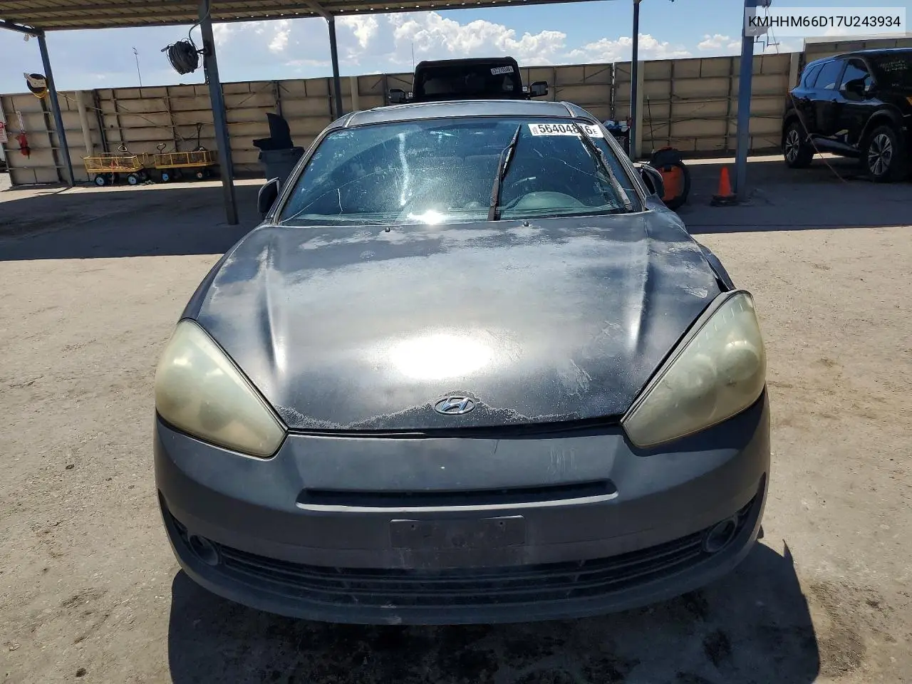 2007 Hyundai Tiburon Gs VIN: KMHHM66D17U243934 Lot: 56404816