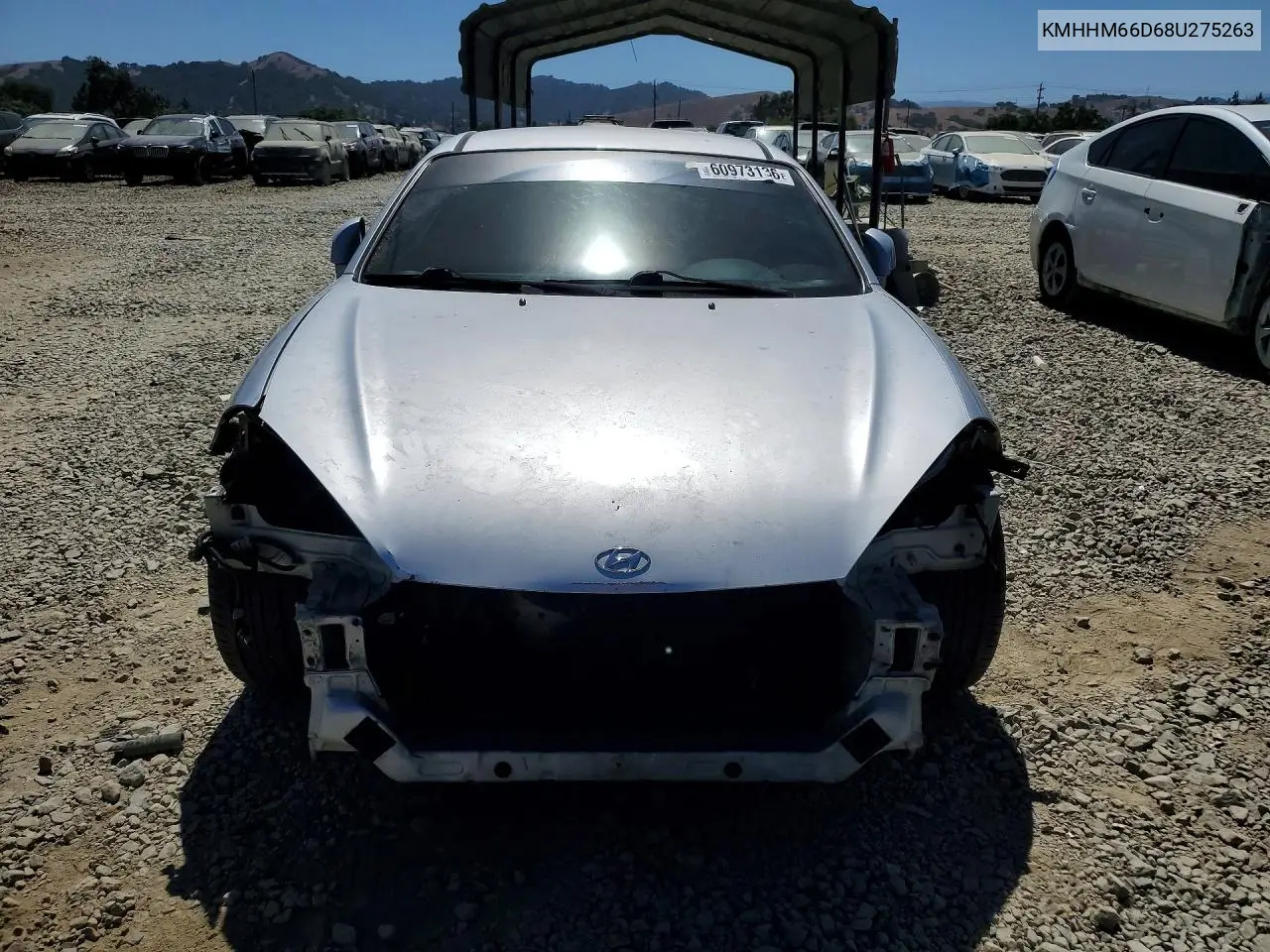 2008 Hyundai Tiburon Gs VIN: KMHHM66D68U275263 Lot: 60973136
