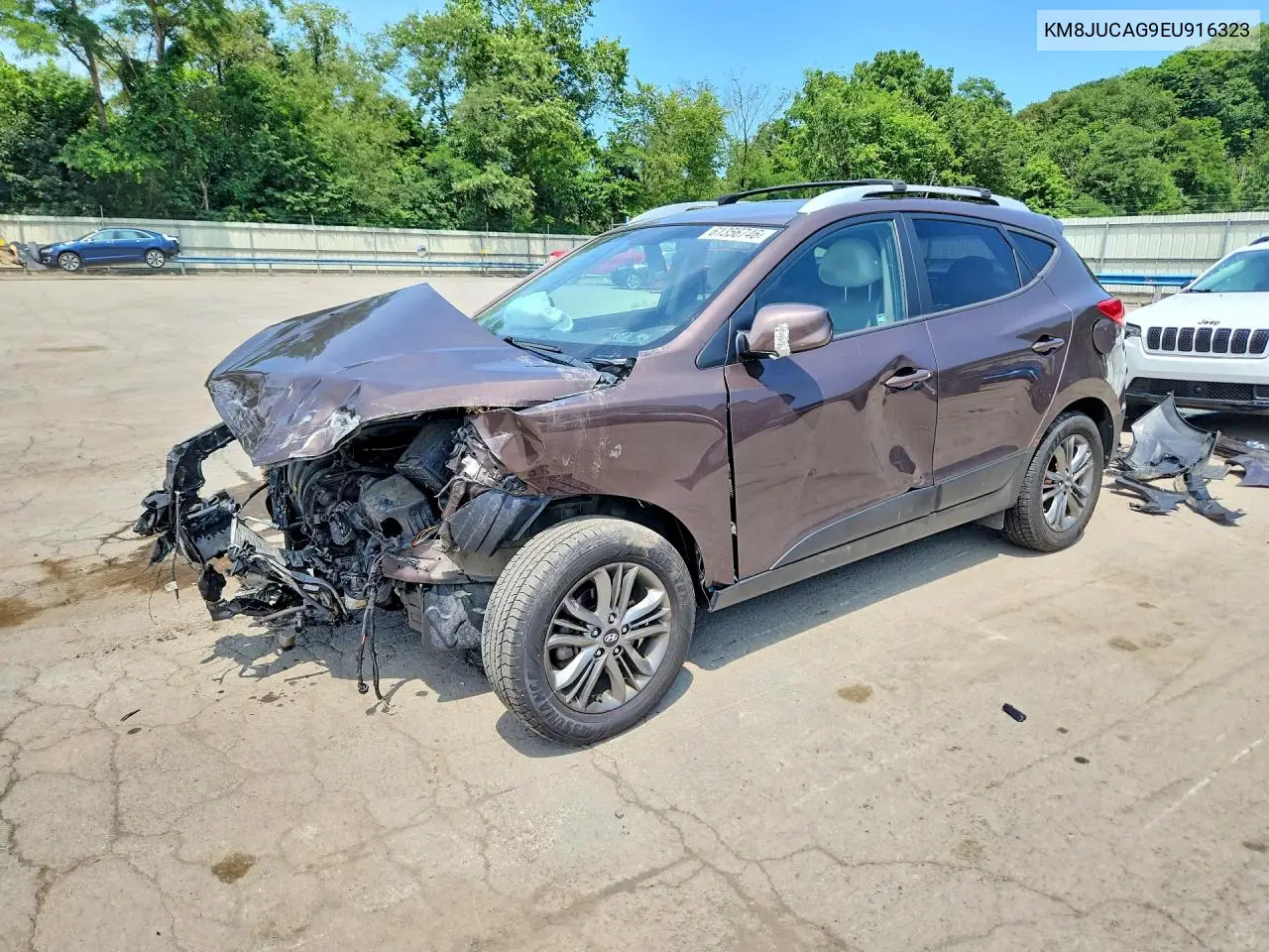 2014 Hyundai Tucson Se VIN: KM8JUCAG9EU916323 Lot: 61356746
