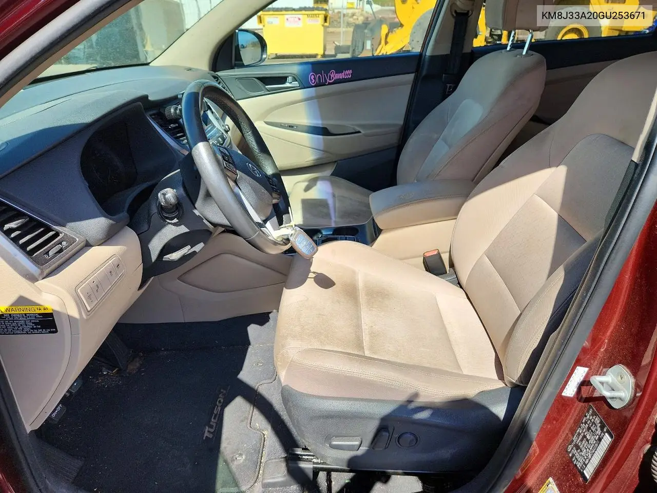2016 Hyundai Tucson Sport VIN: KM8J33A20GU253671 Lot: 59199626