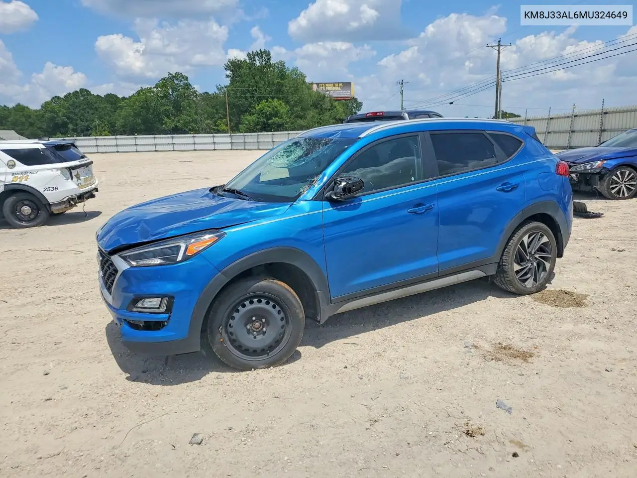 2021 Hyundai Tucson Sport VIN: KM8J33AL6MU324649 Lot: 85458395