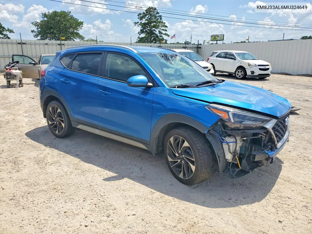 2021 Hyundai Tucson Sport VIN: KM8J33AL6MU324649 Lot: 85458395
