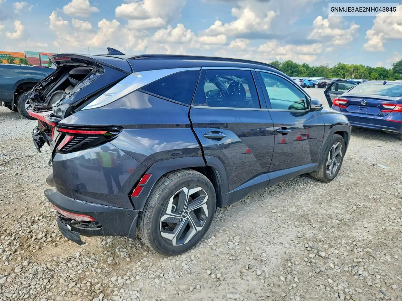 2022 Hyundai Tucson Limited VIN: 5NMJE3AE2NH043845 Lot: 58520646