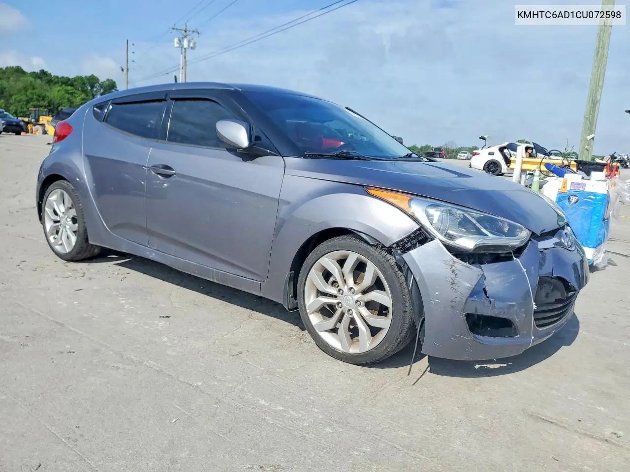 2012 Hyundai Veloster Base VIN: KMHTC6AD1CU072598 Lot: 54121806