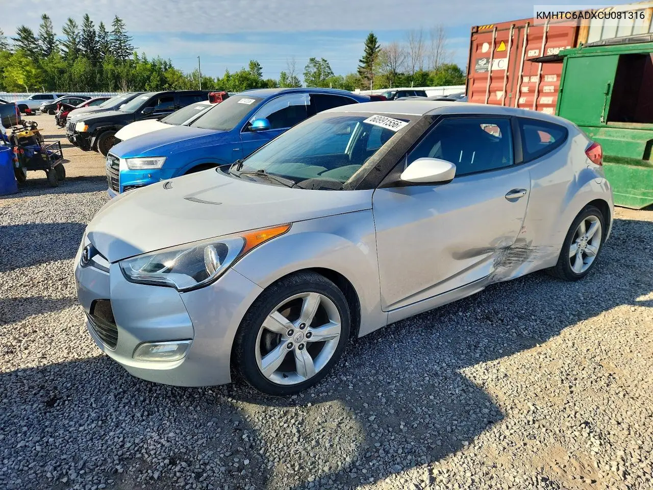 2012 Hyundai Veloster Base VIN: KMHTC6ADXCU081316 Lot: 60991556