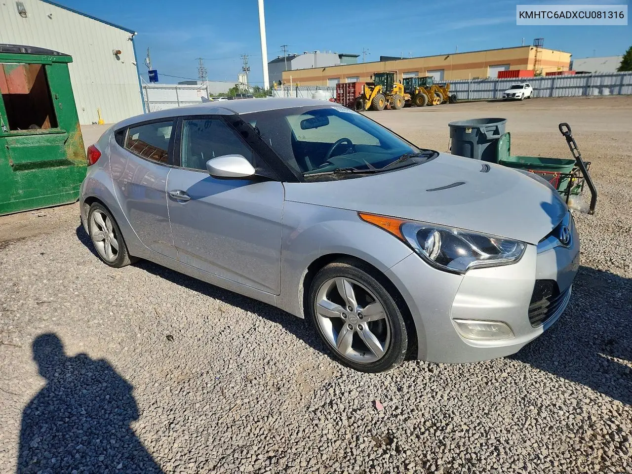 2012 Hyundai Veloster Base VIN: KMHTC6ADXCU081316 Lot: 60991556