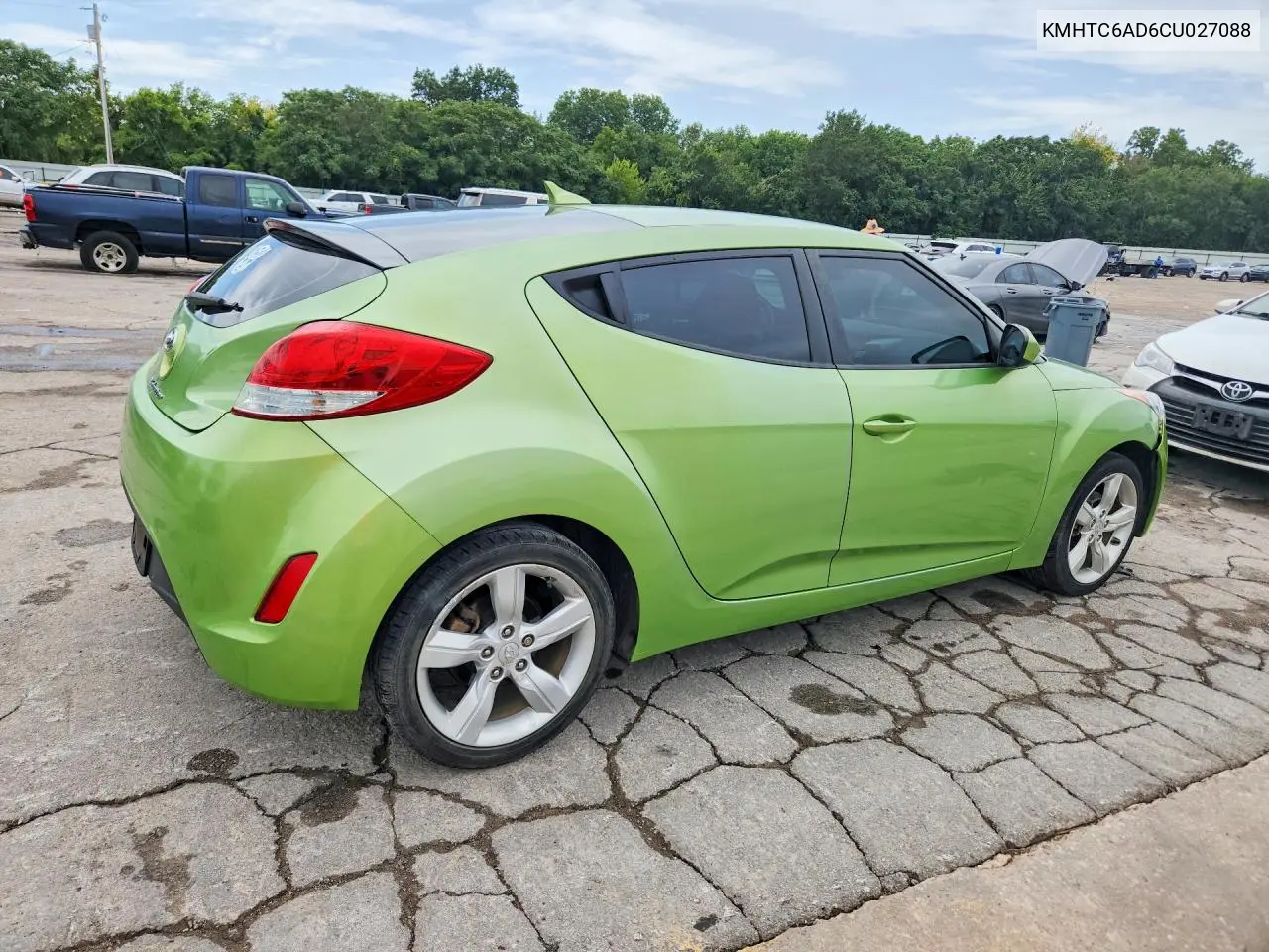 2012 Hyundai Veloster VIN: KMHTC6AD6CU027088 Lot: 61486756