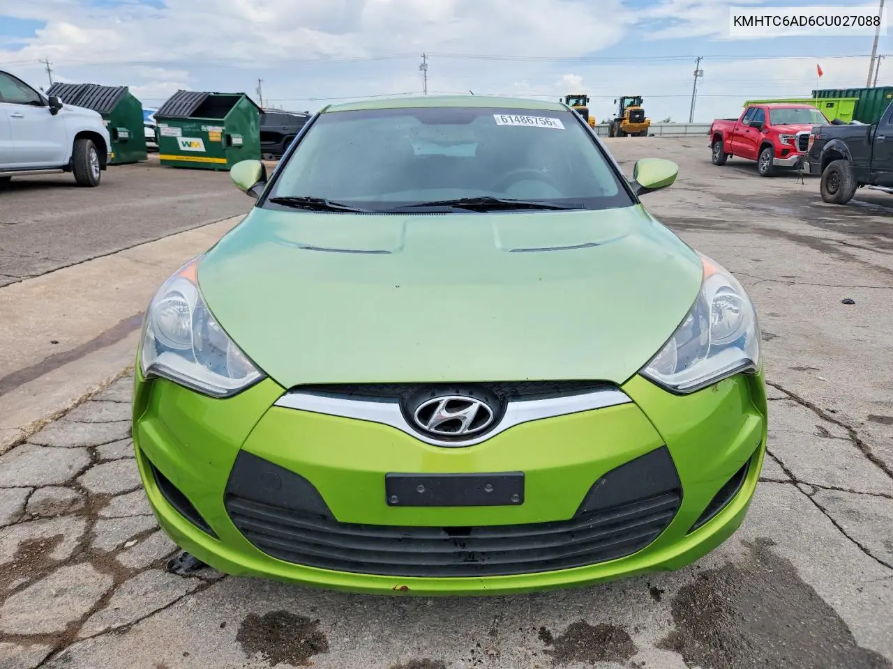2012 Hyundai Veloster VIN: KMHTC6AD6CU027088 Lot: 61486756