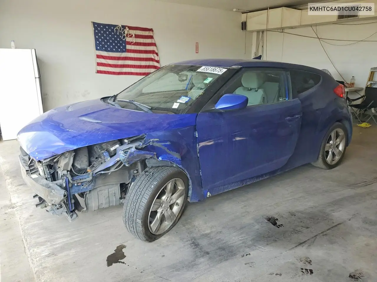 2012 Hyundai Veloster Base VIN: KMHTC6AD1CU042758 Lot: 85618675