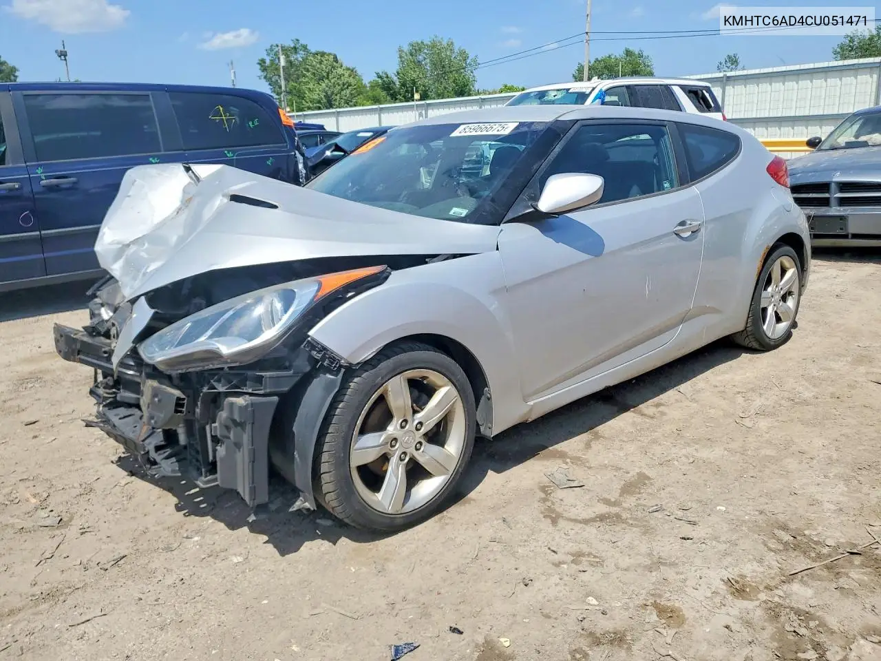 2012 Hyundai Veloster Base VIN: KMHTC6AD4CU051471 Lot: 85966675