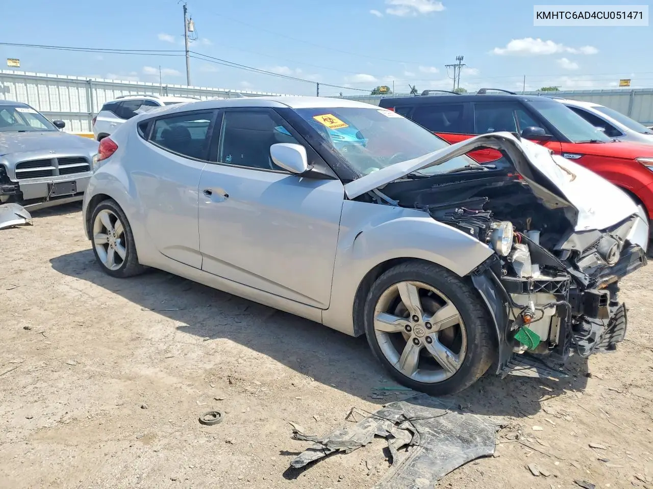 2012 Hyundai Veloster Base VIN: KMHTC6AD4CU051471 Lot: 85966675