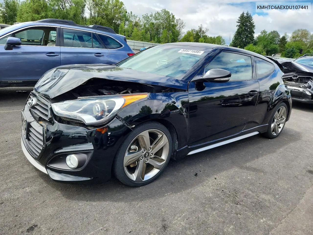 2013 Hyundai Veloster Turbo VIN: KMHTC6AEXDU107441 Lot: 58821686