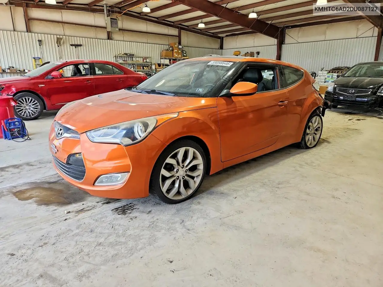 2013 Hyundai Veloster Base VIN: KMHTC6AD2DU087127 Lot: 59098646