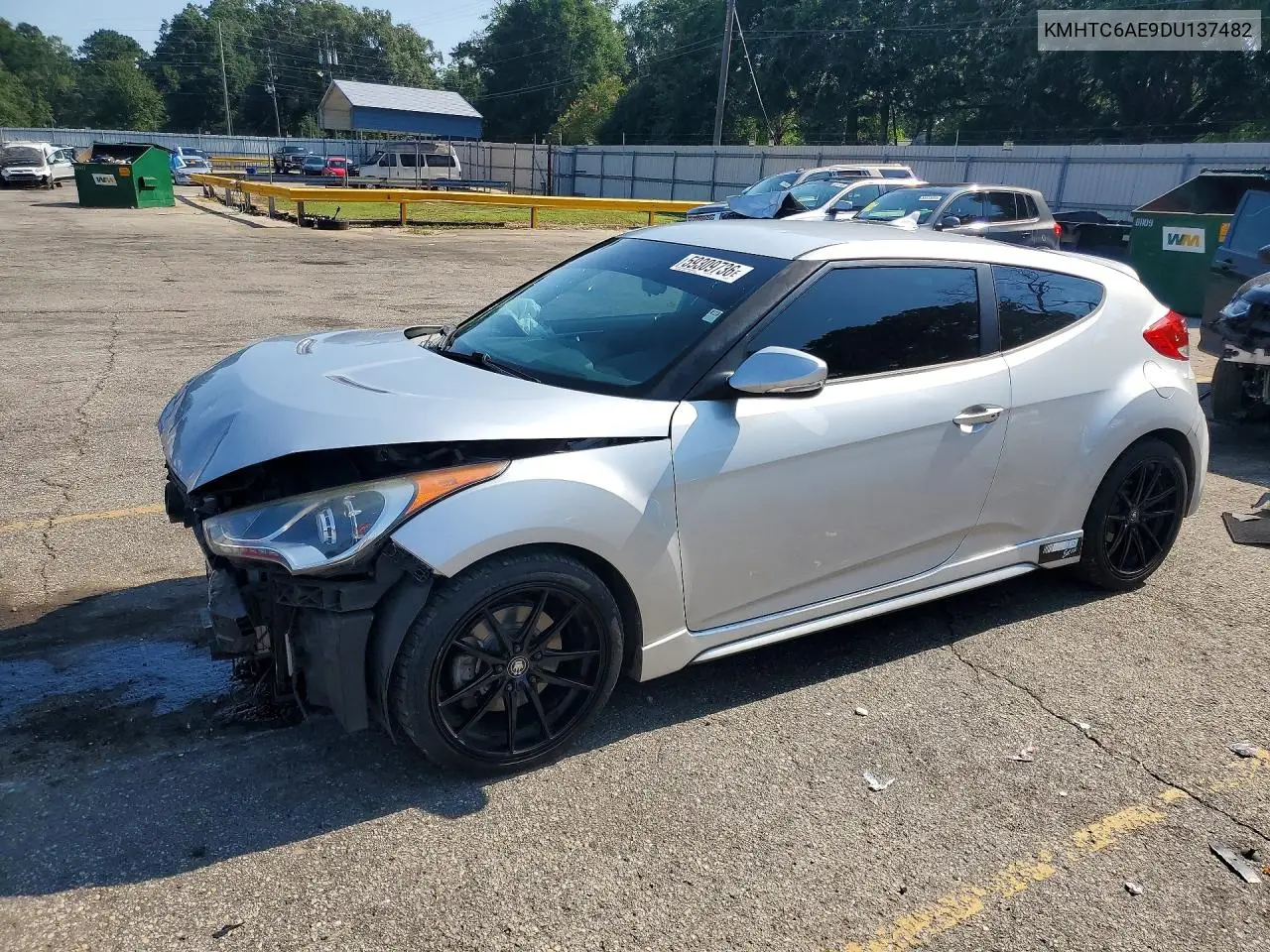 2013 Hyundai Veloster Turbo VIN: KMHTC6AE9DU137482 Lot: 59309736