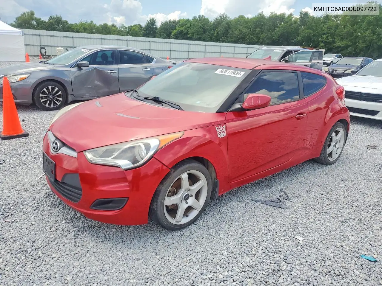 2013 Hyundai Veloster Base VIN: KMHTC6AD0DU097722 Lot: 60511606