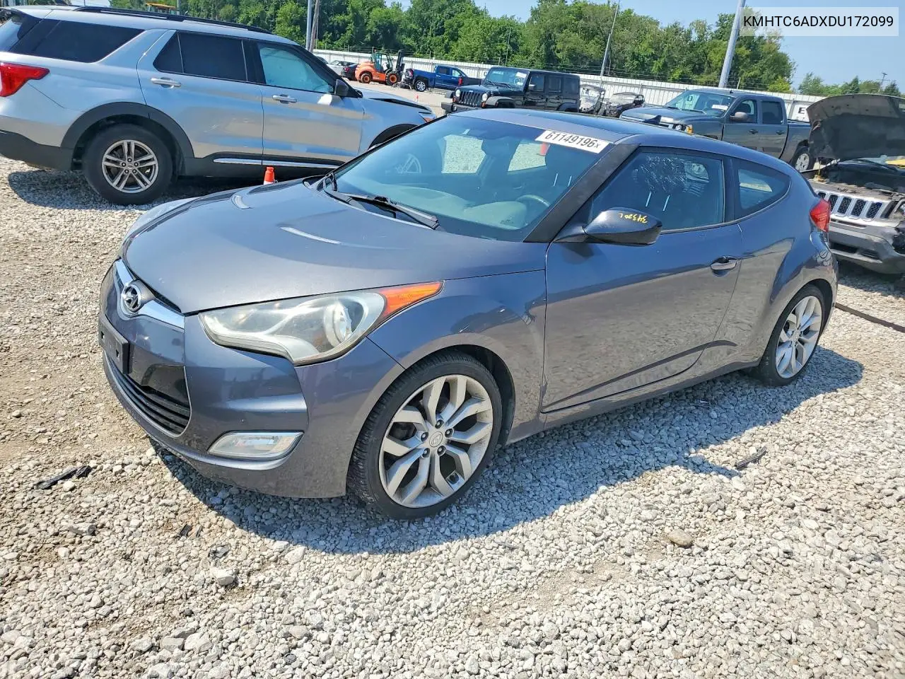 2013 Hyundai Veloster Base VIN: KMHTC6ADXDU172099 Lot: 61149196