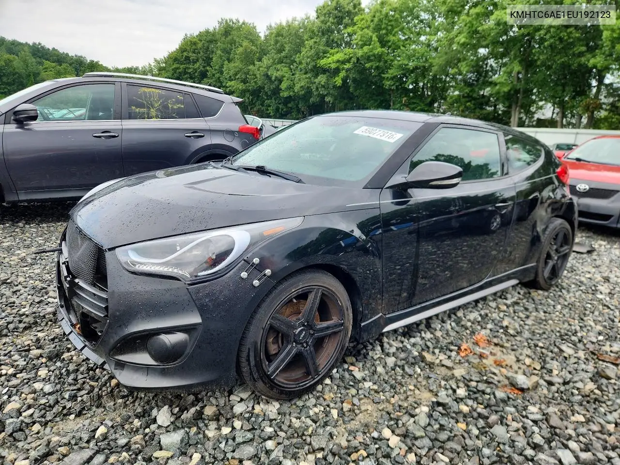 2014 Hyundai Veloster Turbo VIN: KMHTC6AE1EU192123 Lot: 59077916