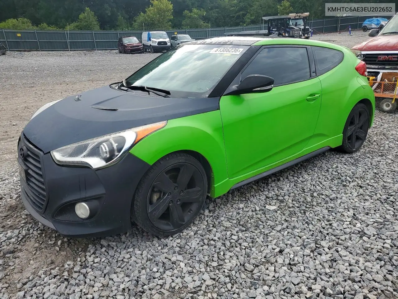 2014 Hyundai Veloster Turbo VIN: KMHTC6AE3EU202652 Lot: 61386236