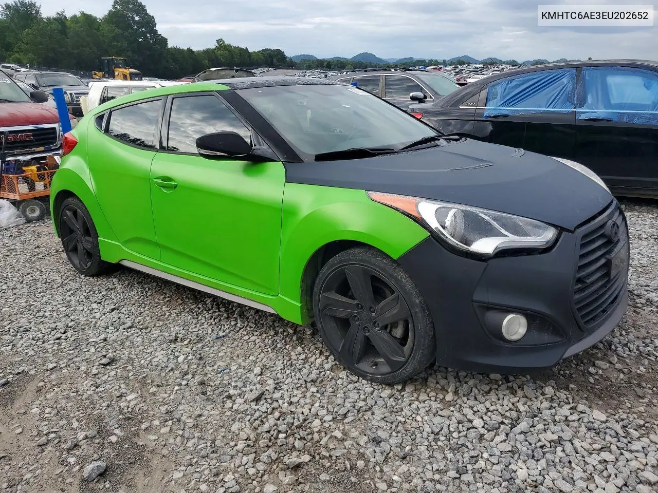 2014 Hyundai Veloster Turbo VIN: KMHTC6AE3EU202652 Lot: 61386236