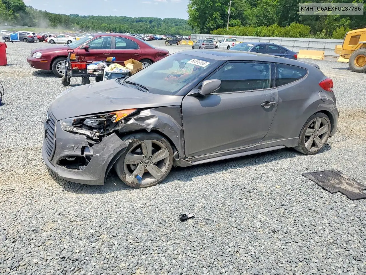 2015 Hyundai Veloster Turbo VIN: KMHTC6AEXFU237786 Lot: 58596456