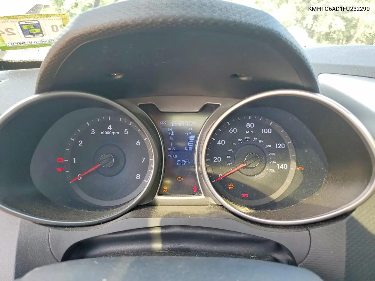 2015 Hyundai Veloster Base VIN: KMHTC6AD1FU232290 Lot: 60404516