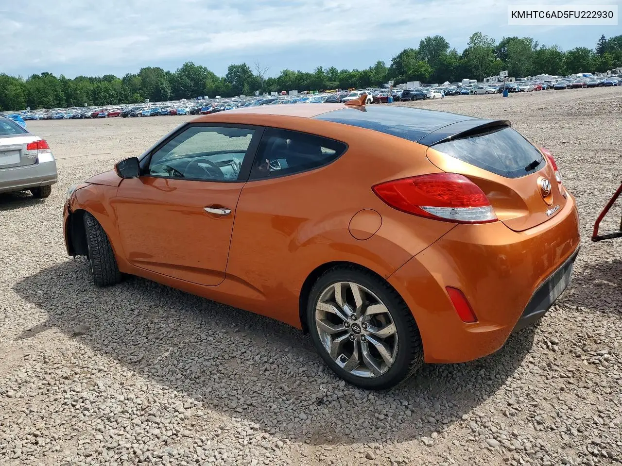 2015 Hyundai Veloster Re:flex VIN: KMHTC6AD5FU222930 Lot: 85457905