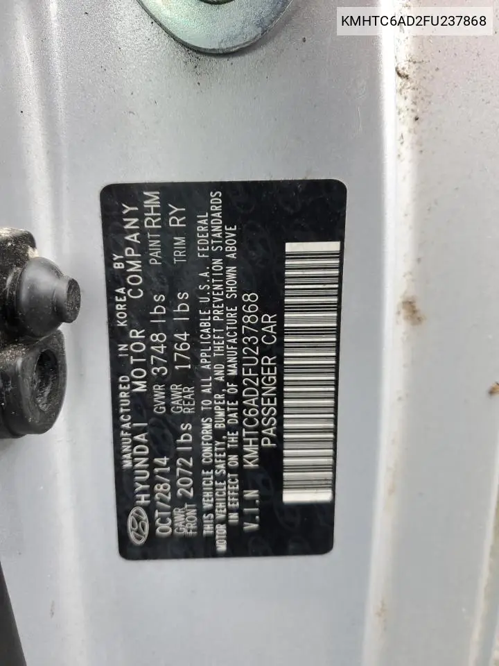 KMHTC6AD2FU237868 2015 Hyundai Veloster