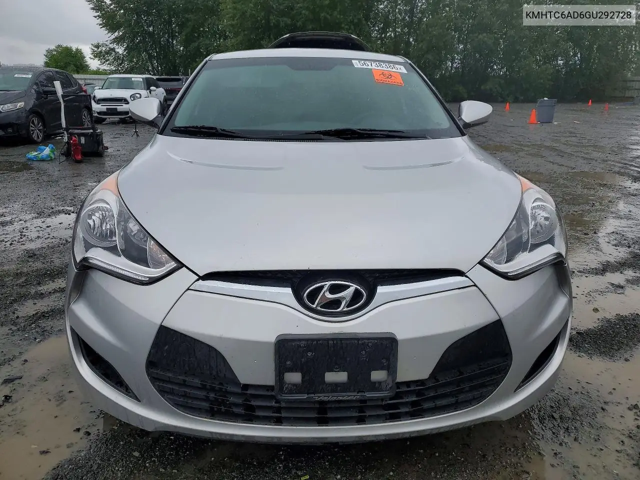2016 Hyundai Veloster Base VIN: KMHTC6AD6GU292728 Lot: 56738386