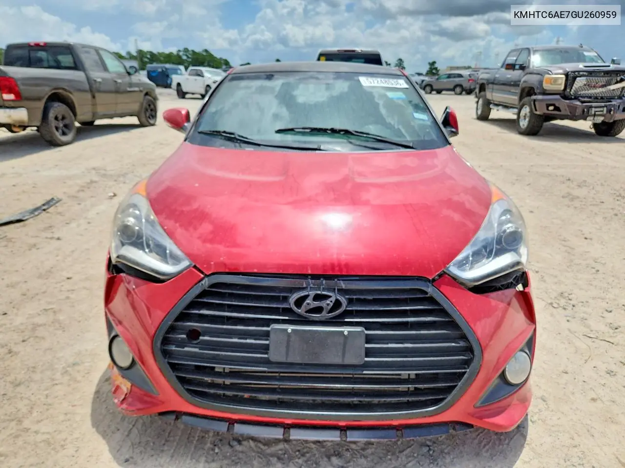 2016 Hyundai Veloster Turbo VIN: KMHTC6AE7GU260959 Lot: 57248536